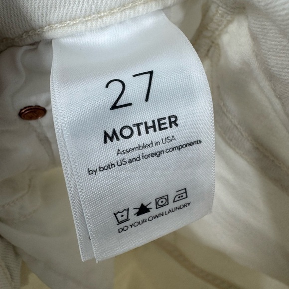 Mother The Vamp Fray White Distressed Jeans Size 27 B3060 - Picture 5 of 6